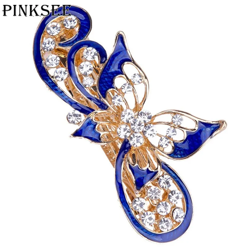 Заколка для волос PINKSEE 1 шт. милый дизайн со стразами и бабочкой Весенняя женская