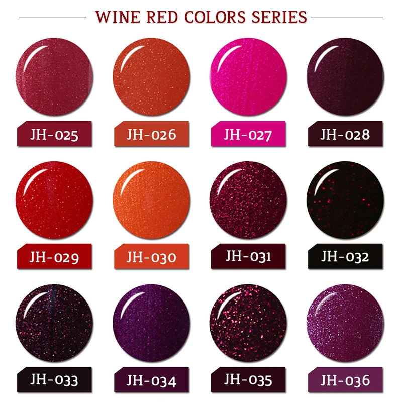 

Elite99 12pcs 10ML Wine Red Color Nail Gel Polish Soak Off UV Gel Nail Polish Nail Art Gel Polish UV&LED Gel Long-Lasting