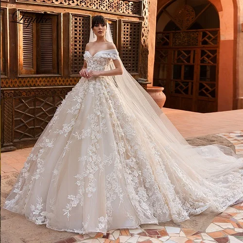 same as picture Купи 1 ПОЛУЧИ 1! Liyuke изысканное и роскошное бальное платье свадебное платье с открытыми плечами свадебное платье с вуалью подарок - Цвет: same as picture