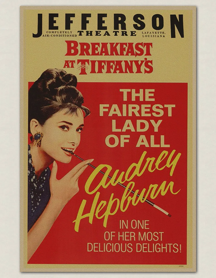 Винтажный постер с Одри Хепбёрн старая картина классические бумажные Ретро