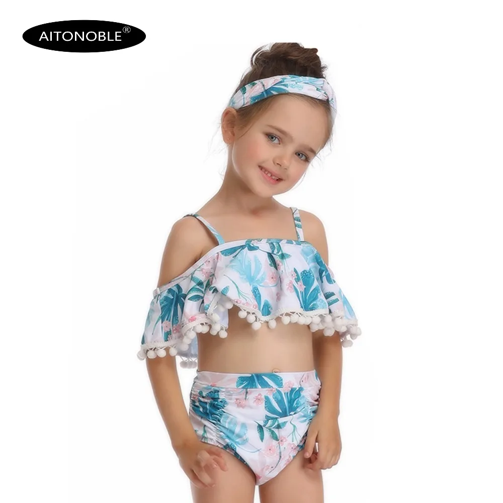 2019 Детские купальники для девочек пляжная одежда бикини подростков 2 предмета