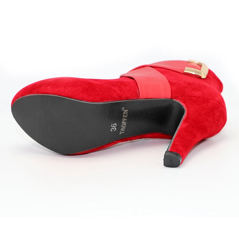 TAOFFEN/женские ботильоны женские модные короткие ботинки зимняя обувь botas на