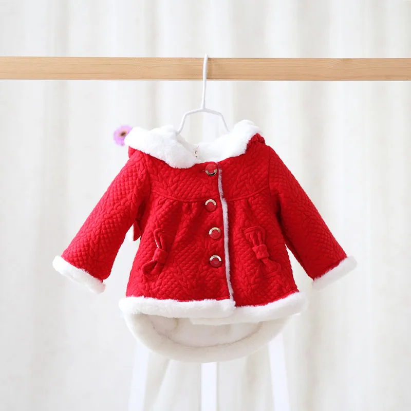 AD Thermal Baby Girls Parkas Rabbit Ear Hooded Coat Fleece Thickening Toddlers Infant Snowsuit Children's Outwear Winter |