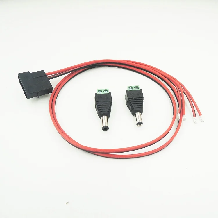 50 шт./лот PC DIY 4-контактный IDE Molex до 12 В DC Разъем питания 5 5x2 1 мм + адаптер |