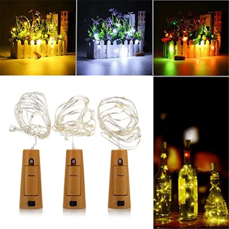

10pcs 2m 20 LEDs String Lights with Bottle Stopper for Glass Craft Bottle Fairy Valentines Wedding Decoration Lamp Party
