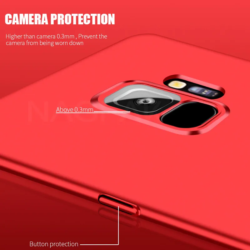 NAGFAK 360 Full Cover Phone Case For Samsung Galaxy S9 S8 Plus S7 S6 Edge Note 9 8 PC Protective With Glass |