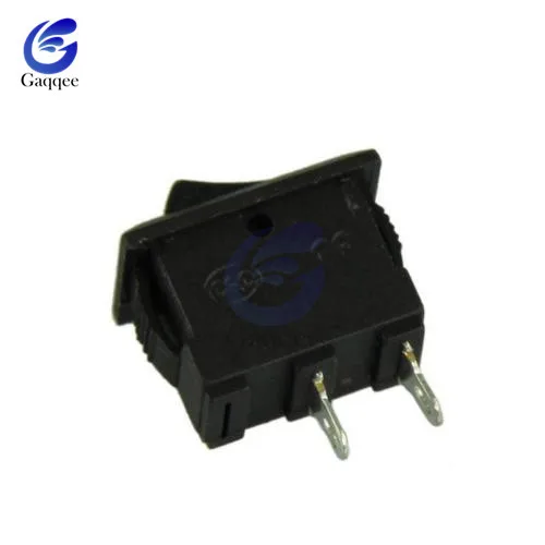 Черный кнопочный мини-переключатель 6A-10A 250V KCD1-101 2Pin Snap-in On/Off кулисный