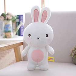 Rabbit Плюшевые игрушки животных чучела с милым принтом «кролик», «обезьяна», «поросенок/лягушка/кошка/Крупный рогатый скот обезьяна стоя плюшевые куклы для детей подарок на день рождения 25/45 см - Цвет: Rabbit
