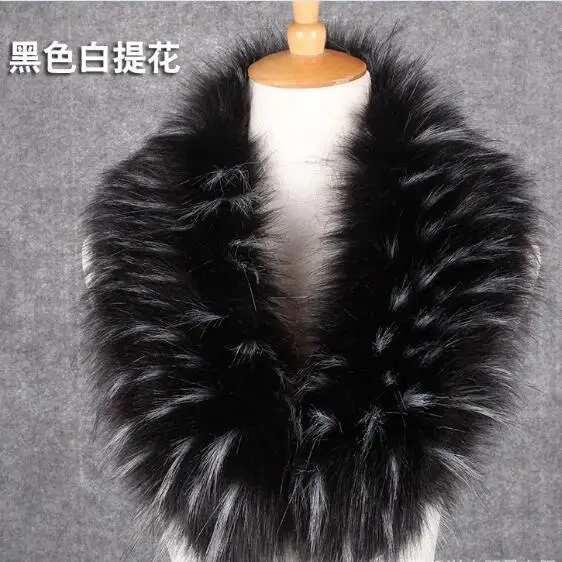 Женский меховой воротник blinger зимний декоративный из искусственного меха енота