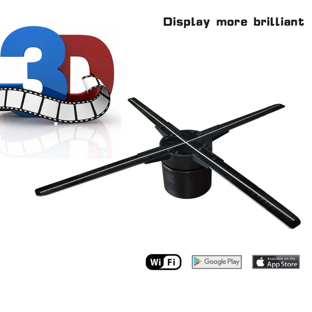 Голографический 3D дисплей WIFI голограмма проектор вентилятор четыре Axil дизайн