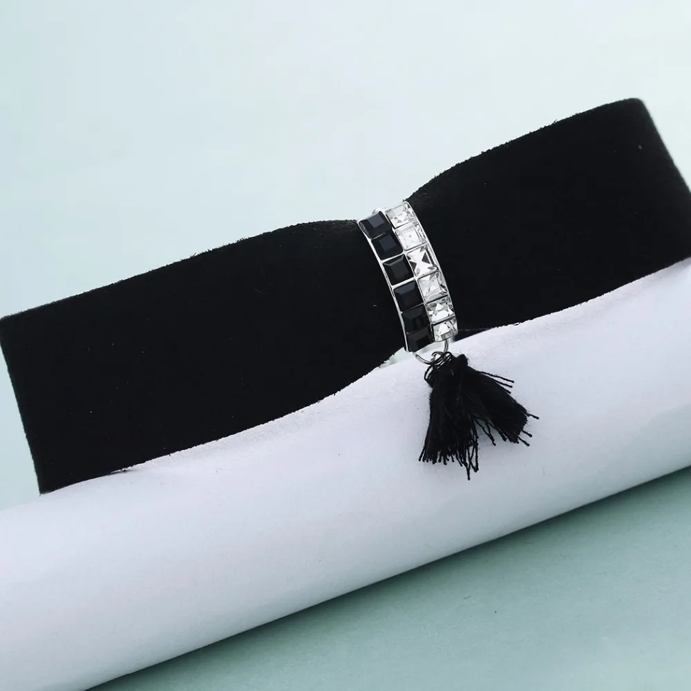 CHENGXUN 1 Шт. Ручная Работа Винтаж Готический Черный Модный Bijoux Femme Кружева Кисточкой