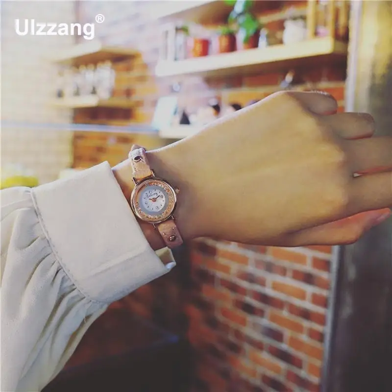 Роскошные ясно капель кварцевые женские часы небольшой свежий ретро простой