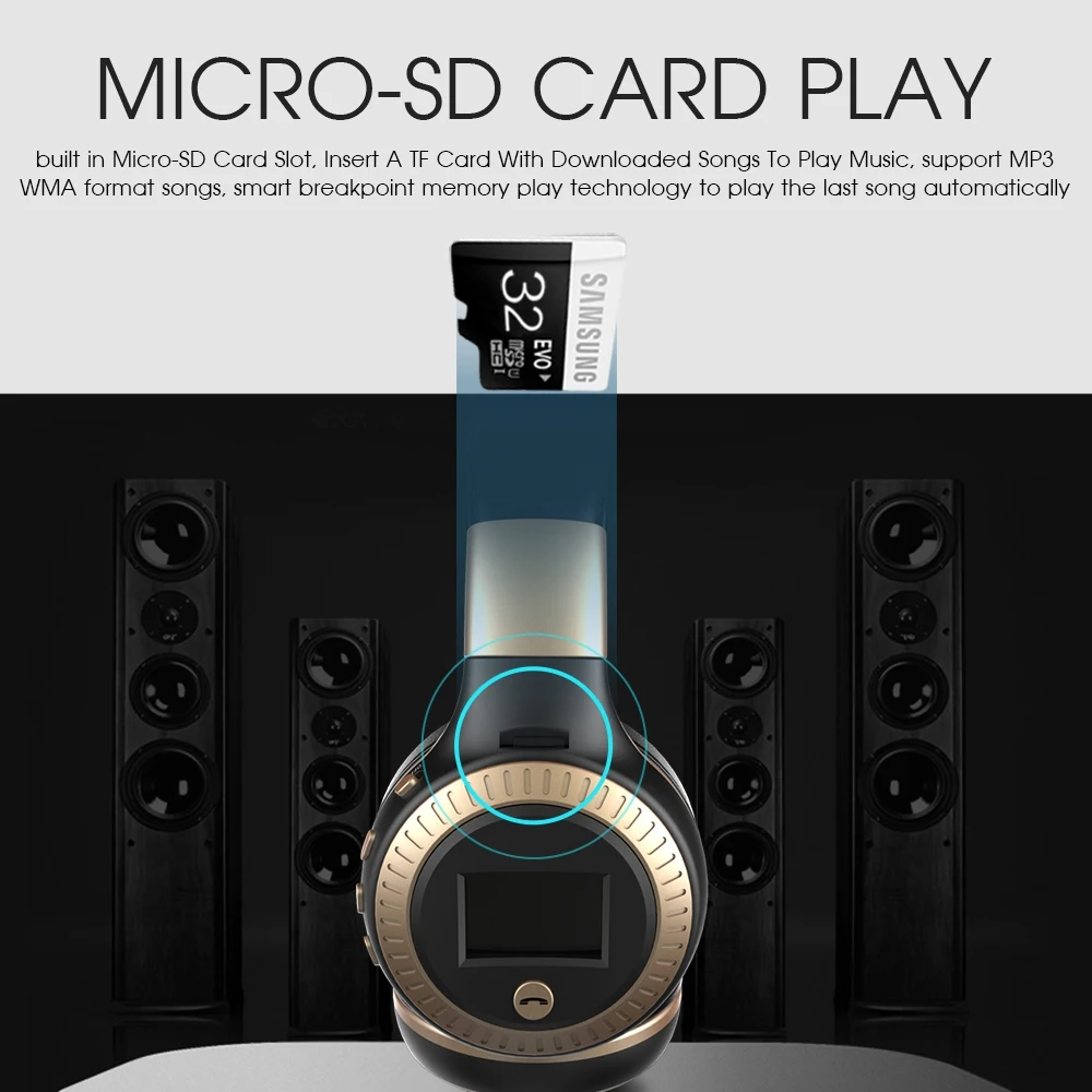 Горячая-Zealot B19 беспроводные наушники Bluetooth гарнитура над ухом fm-радио мини Mp3 Play с мини-телефоном