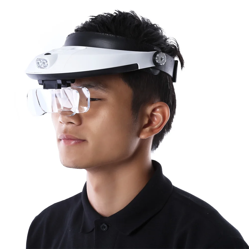 Держатель лупы с глазным стеклом 2 светодиодный налобный фонарь подсветкой Лупа