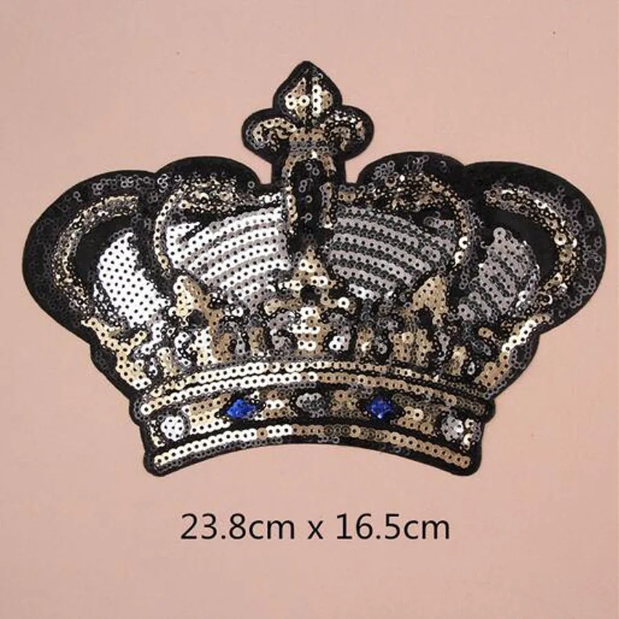 Нашивки с блестками Crown POW патчи для обуви вышивкой Аппликации сделай сам