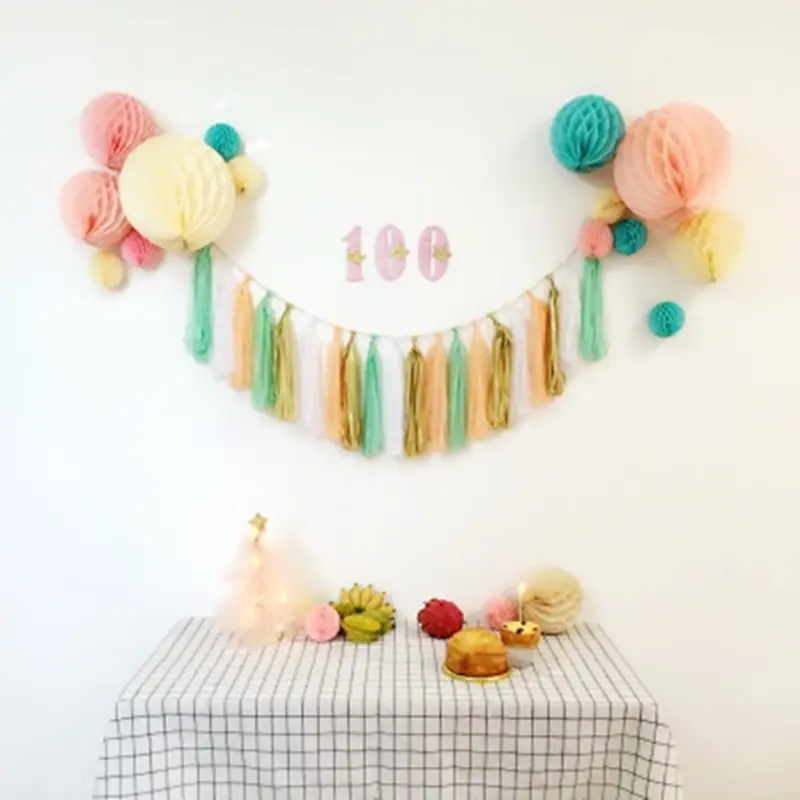 5 шт./лот декоративные красочные фонарики салфетка ячеистые шарики цветок