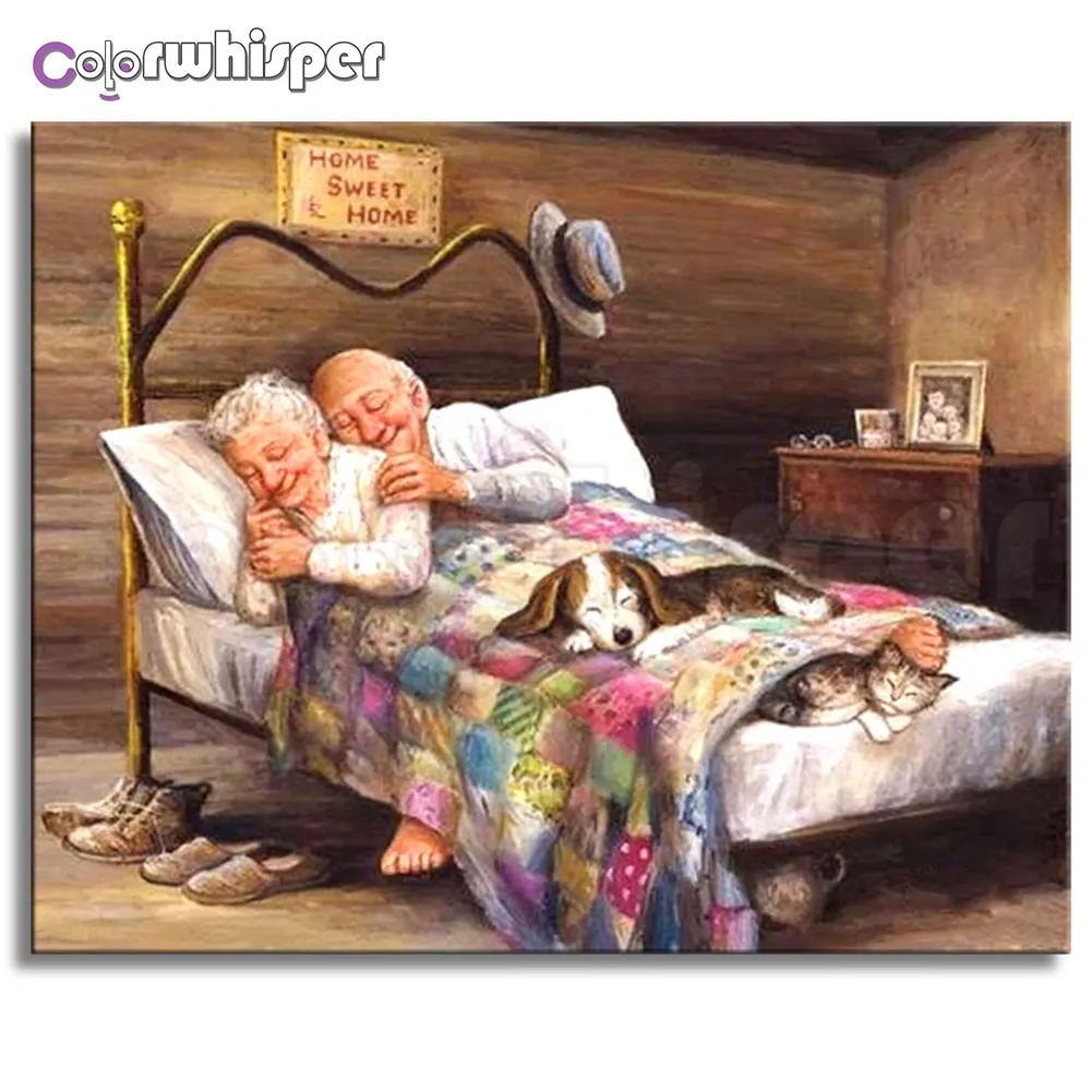 Алмазная живопись 5D Full Square/Round Love Old Couple стразы алмазная вышивка крестиком