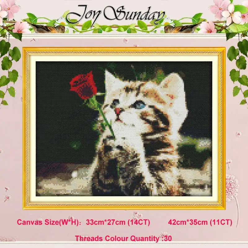 Waiting for love Милый толстый ленивый кот птицы Счетный 11CT 14CT животные Набор для вышивки крестиком сделай сам DMC Набор для вышивки крестом вышивка рукоделие домашний декор - Цвет: Waiting for love
