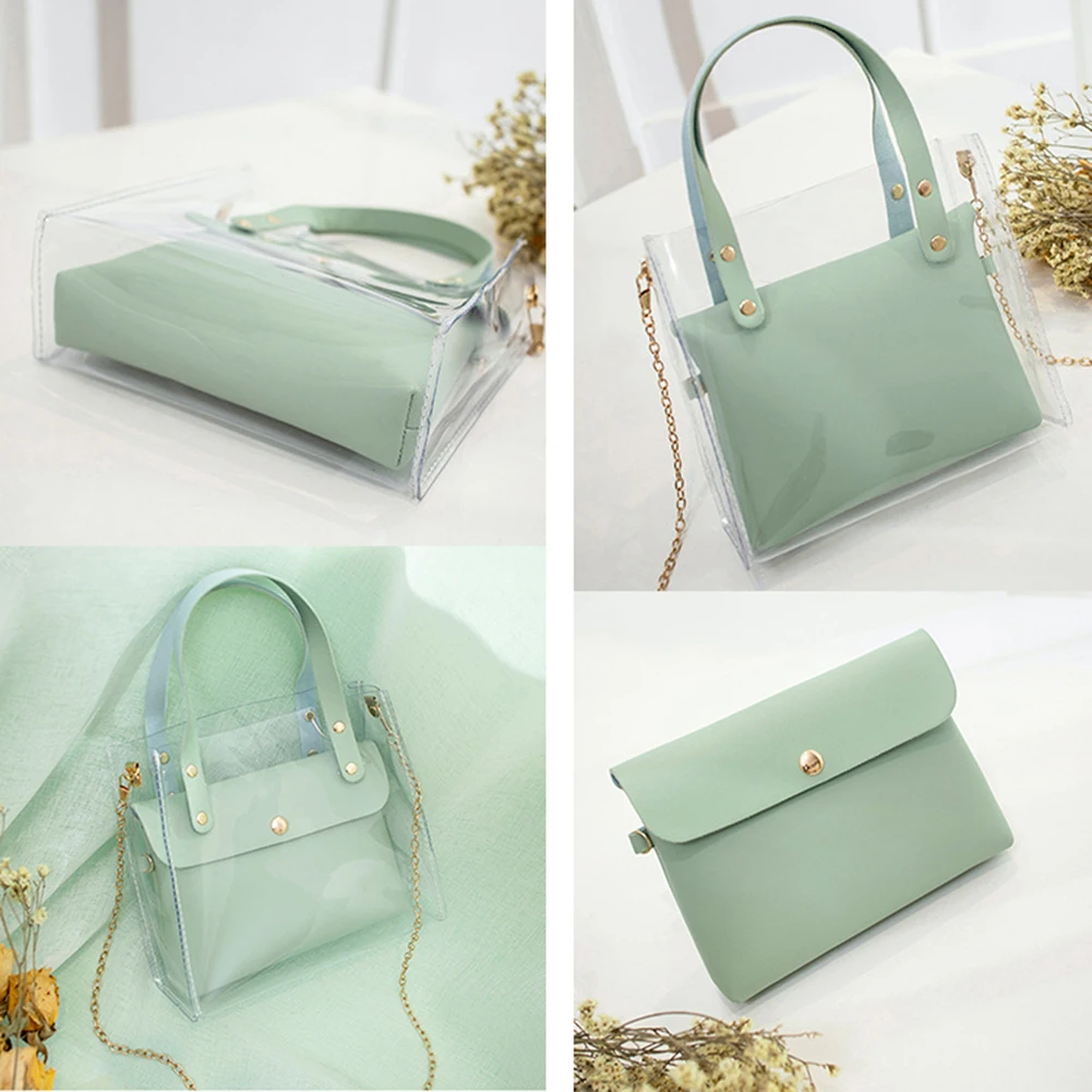 

Women PVC Clear Handbag Fashion Transparent Shoulder Messenger Bags Ladies Crossbody Bag for Women Casual Small Shopping Handbag
