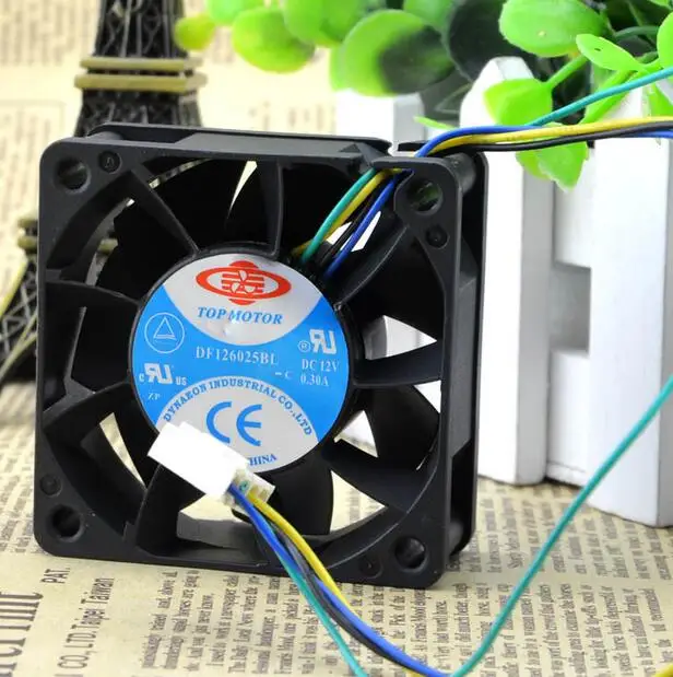 Оптовая продажа: 6025 12V0.80A DF126025BU 6 см двойной жесткий мяч PWM контроль скорости