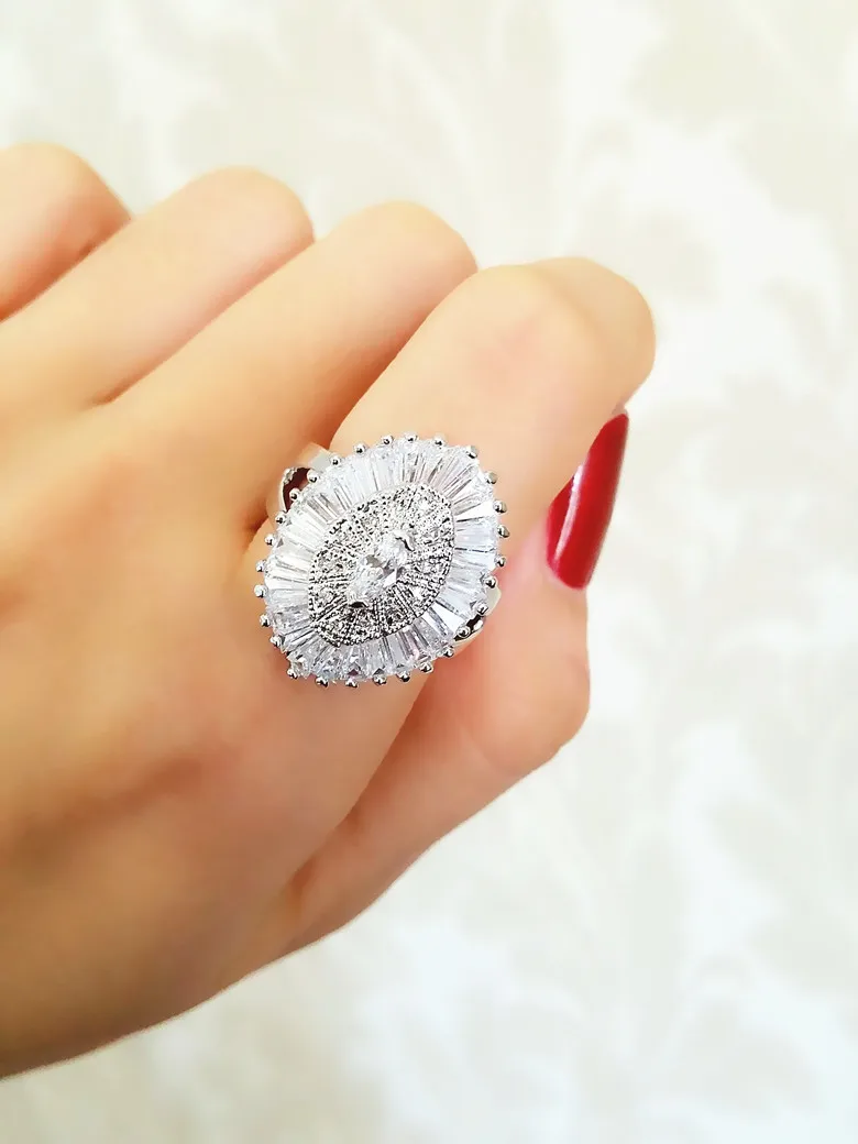 Ellipse CZ кольцо аксессуары для вечеринок женские ювелирные изделия db3906 | Украшения