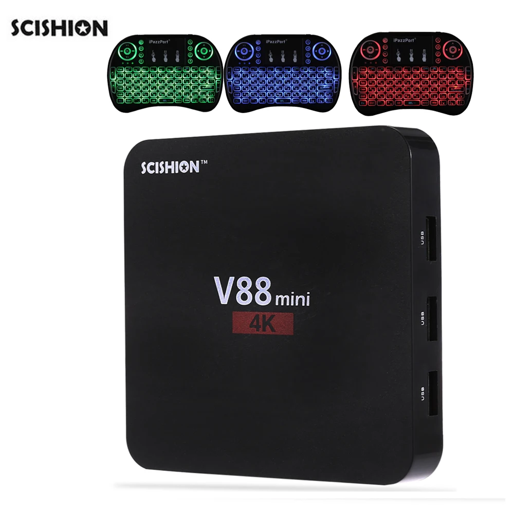 Оригинальный scishion V88 мини ТВ коробка RK3229 4 Core Android 6 0 1 ГБ/8 ГБ комплект топ Коробки