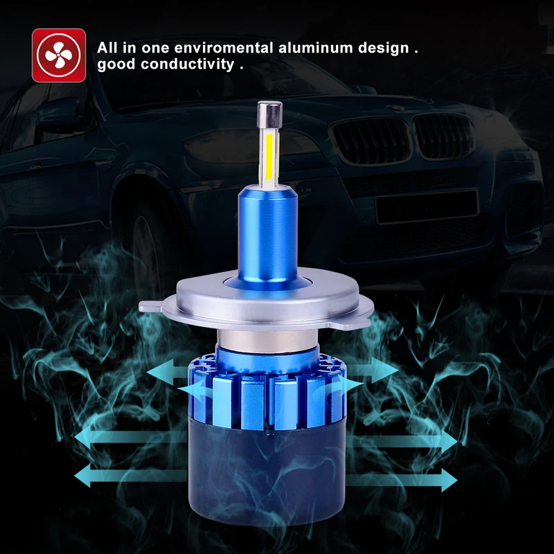 Автомобильный светодиодный светильник 2 шт. V99 H4 H7 H11 H1 H3 9005 9006 COB 6500K|Передние