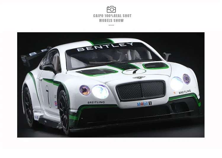 Точная имитация эксклюзивный Diecasts& Toy Vehicles: Caipo автостайлинг Континентальный GT3 DTM 1:32 модель суперкара из сплава звуков и света