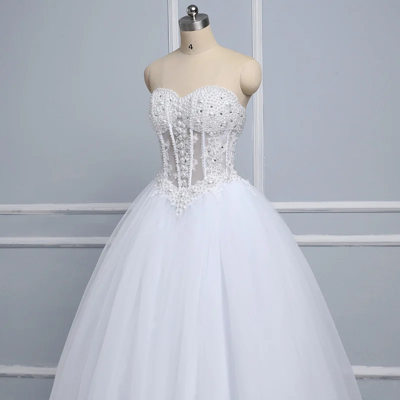QQ Lover 2018 новый жемчуг Бисер свадебное платье на заказ плюс Размеры Vestido De Noiva |