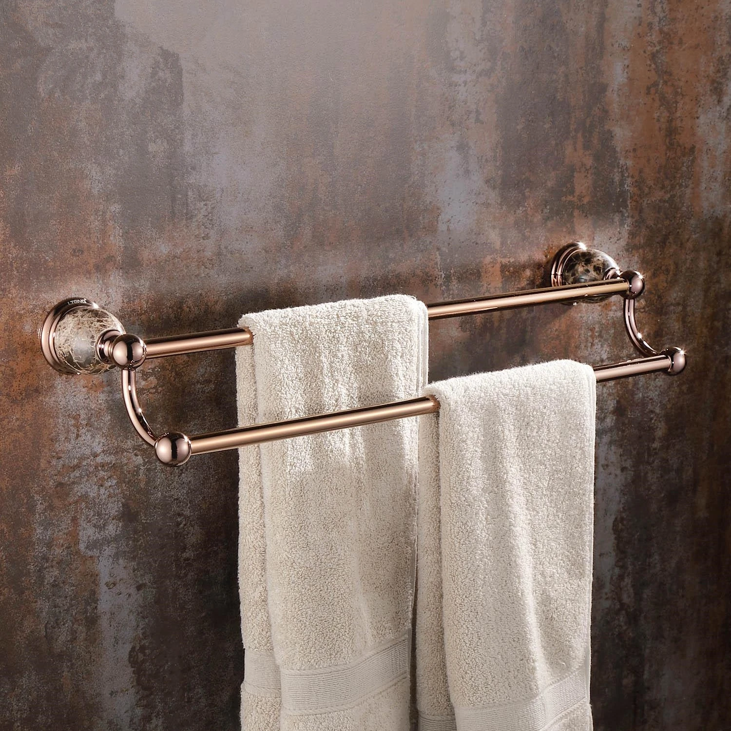 Современная полированная твердая латунная вешалка для полотенец 2 слойная цвета