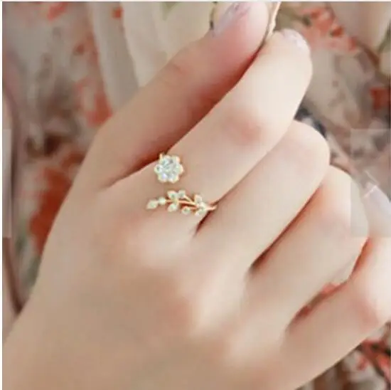 Women's Fashion Imitation Leaves Rings 4RD04 | Украшения и аксессуары