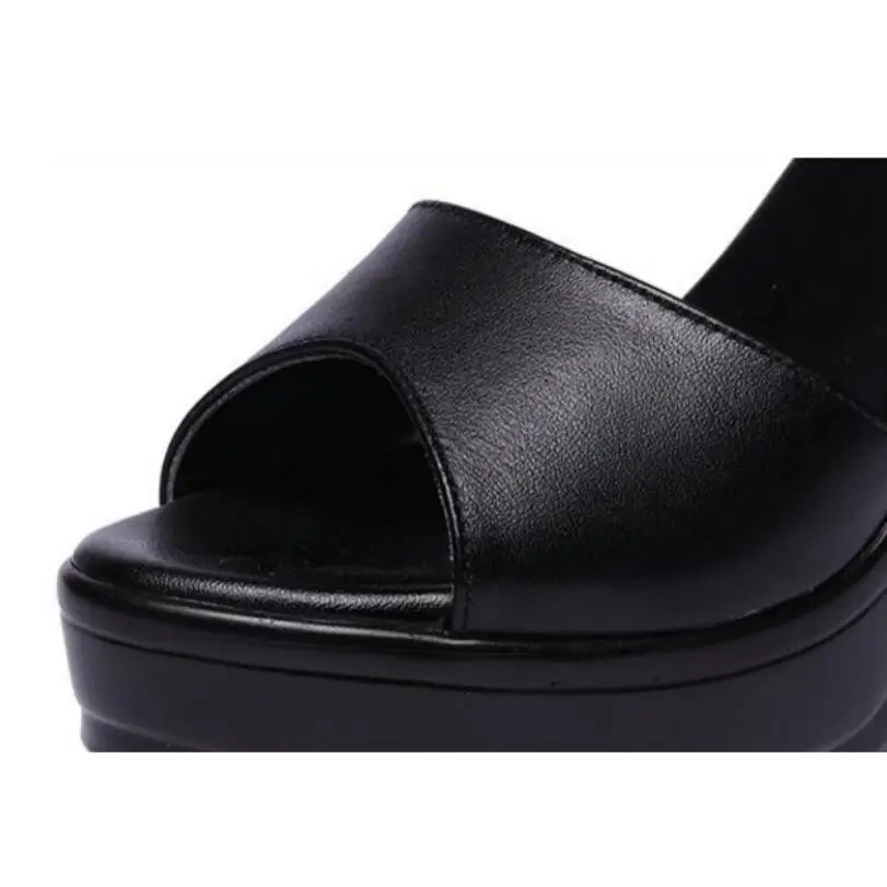 

GKTINOO Woman Sandals Summer Shoes Women High Heel Thick Heels Platform Sandal Women Open Toe Shoe Leather Women Sandals Shoes