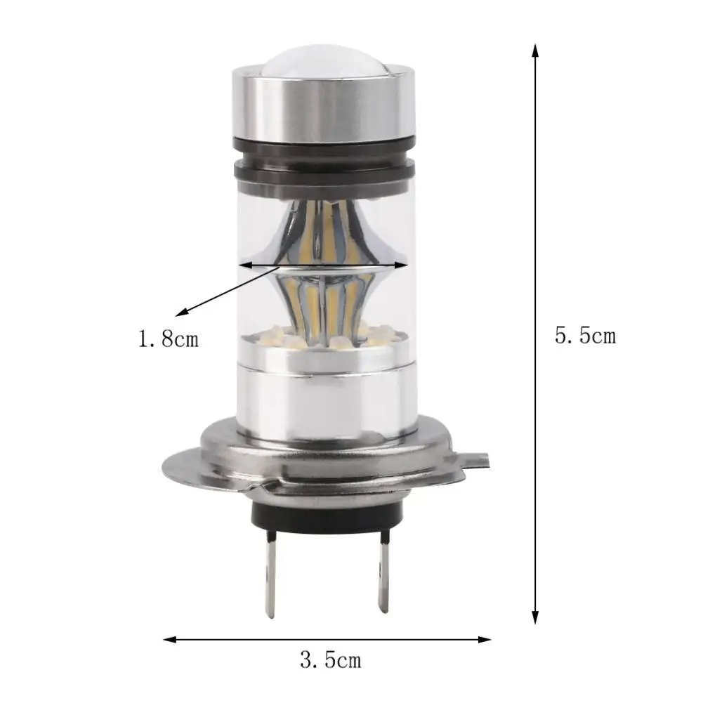 Новый 2 шт. H7 6000K 100 Вт светодиодный 20-SMD чипы проектор Противотуманные фары DRL