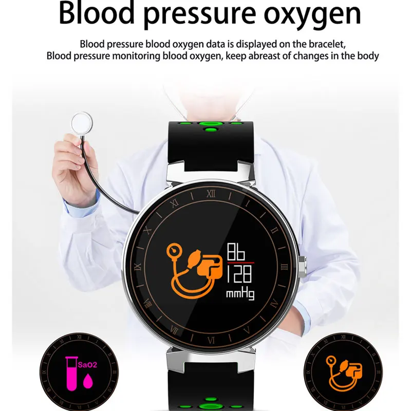 Новые умные часы мужские Часы сердечного ритма артериального давления Sleep Monitor IP68