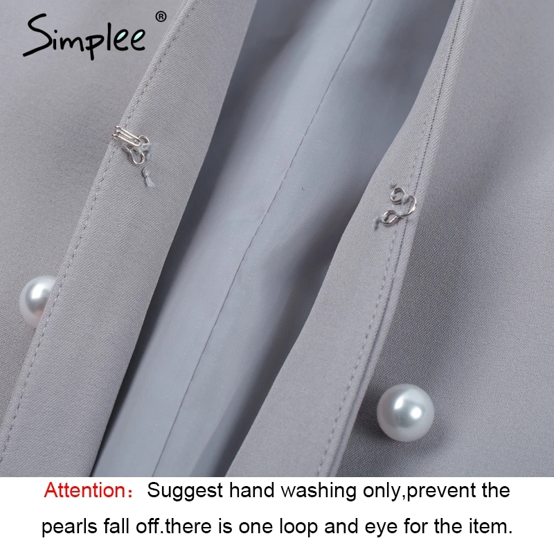 Женский блейзер для офиса Simplee синий винтажный комбинезон с жемчугом роскошный