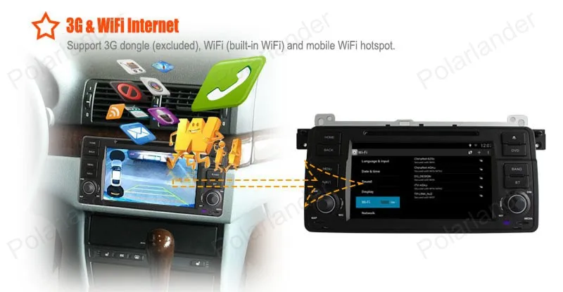 2 Din Android 4.4 Сенсорный Панель для BMW E46 Автомобильный GPS Навигации dvd Радио Игрока Quad