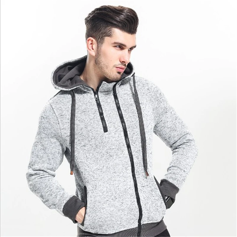 Мужская куртка для бега спортивная одежда фитнеса с длинными рукавами капюшоном