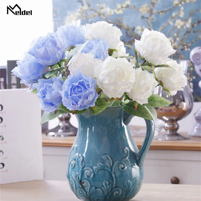 Meldel Свадебный букет подружки невесты 7 головок искусственный шёлковый пион