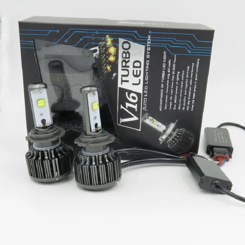 Набор для переоборудования светодиодных фар V16 turbo H7 H11 7200LM все в одном H1 H3 H8 H9 H10 9005