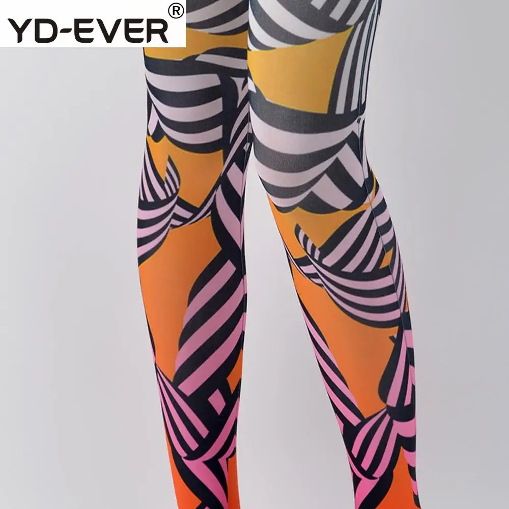 Женские колготки оригинальные оранжевые чулки с градиентным узором жаккардовые