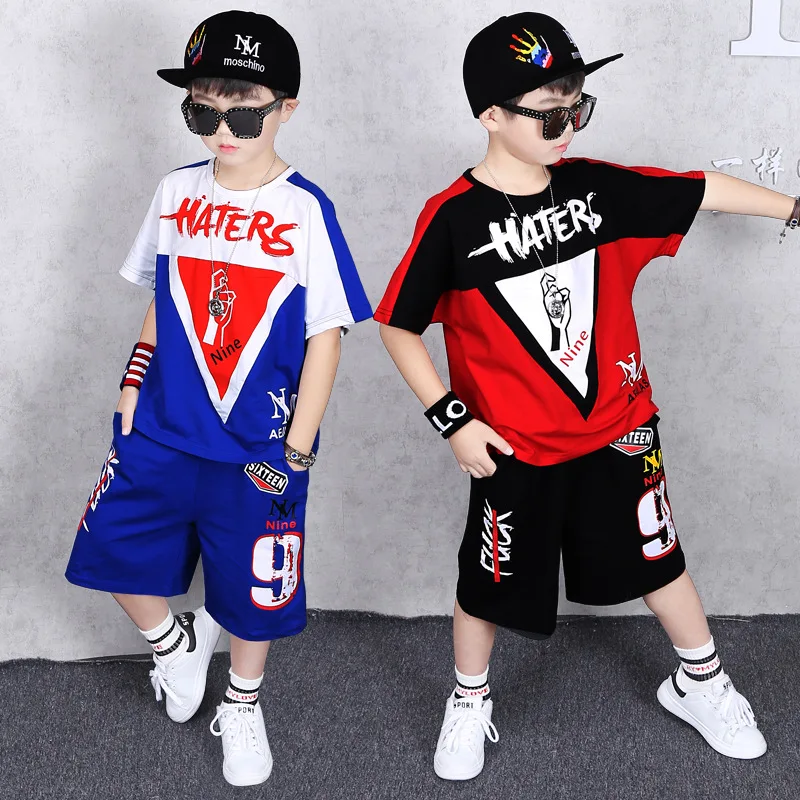 Детская одежда для мальчиков лето 2019 комплект одежды малышей модные футболки в