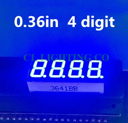 Синий 4 значный 7 сегментный светильник светодиодный цифровой дисплей 0 36 дюйма с
