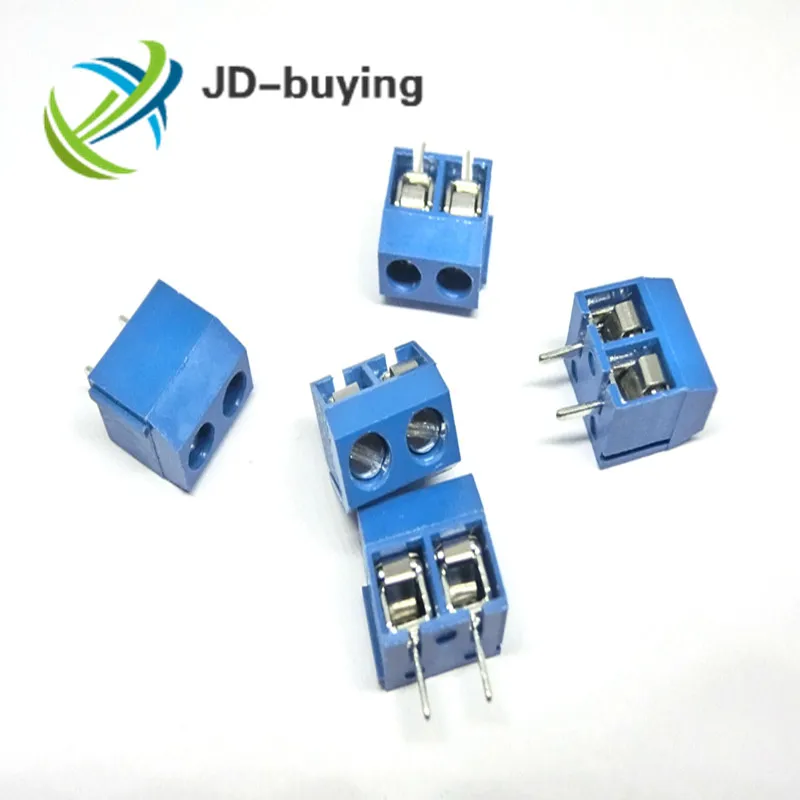 100 шт./лот KF301 2P 5.0 винт 2Pin 5 0 мм прямой контакт PCB винтовой клеммный блок