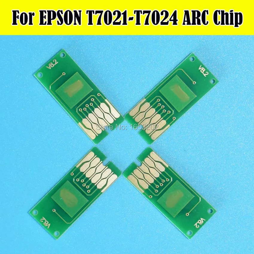 2 комплекта чипов для автосброса Epson T7021-T7024 T7021 WP-4025 WP-4015 WP-4515 WP-4525 WP-4535 WP-4545 чипы