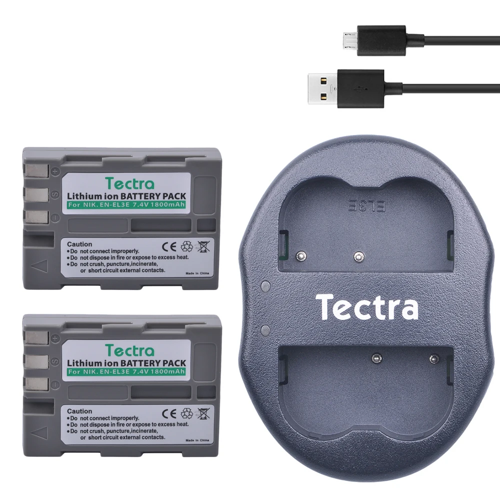 2 шт. EN EL3e батарея ENEL3e + USB двойное зарядное устройство для Nikon D50 D70 D70s D80 D90 D100 D200 D300