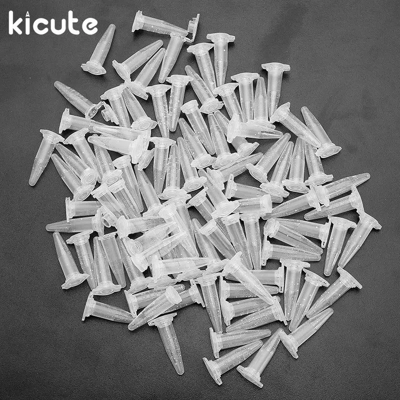 Kicute 100 шт центрифуга пробирка 0,5 мл прозрачный полипропилен Градуированный пробирки флакон защелкивающийся колпачок лабораторные образцы поставки