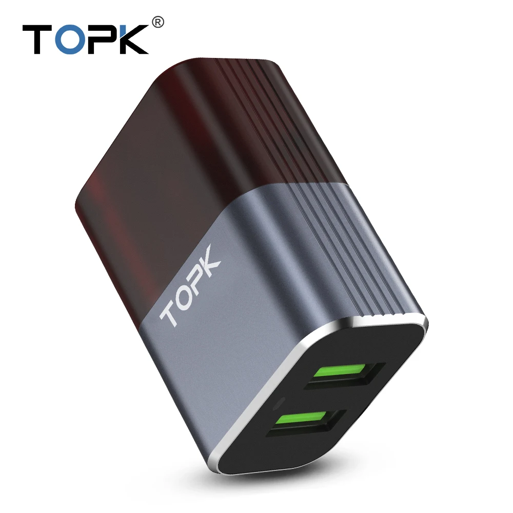 TOPK USB зарядное устройство для iPhone X 8 7 6 iPad Smart дорожное настенное samsung Galaxy S9 huawei