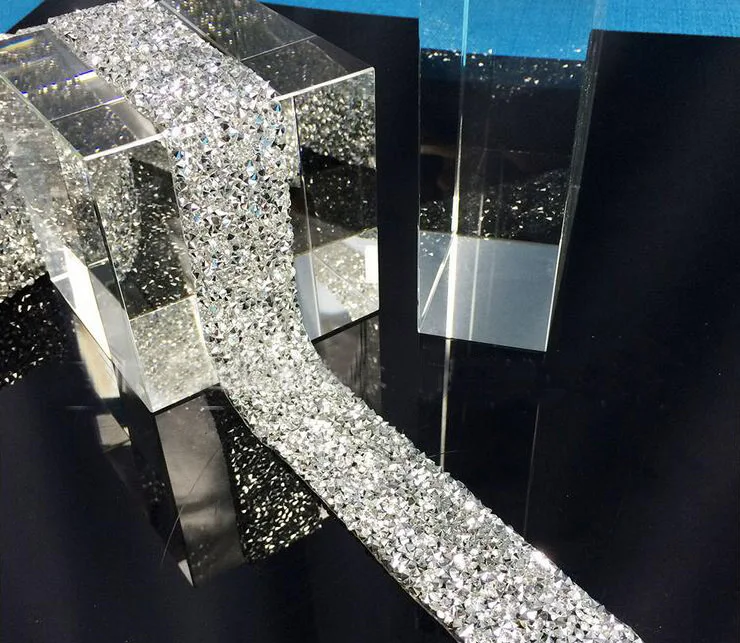 1 ярд 3 см ширина Горячая фиксация блестящая прозрачная точка стеклянная