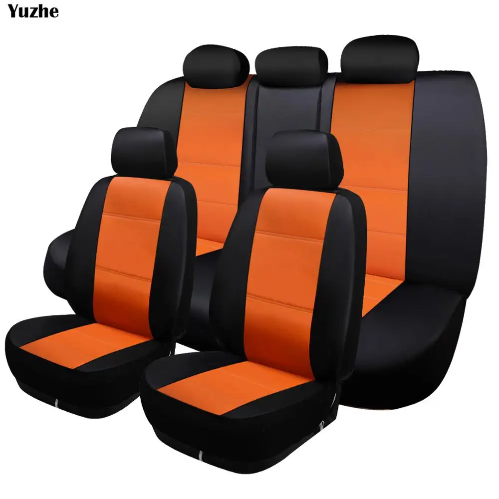 front and rear Yuzhe универсальный автомобильный кожаный чехол для Toyota RAV4 Land Cruise PRADO COROLLA Prius eiz CROWN автомобильные аксессуары - Название цвета: front and rear