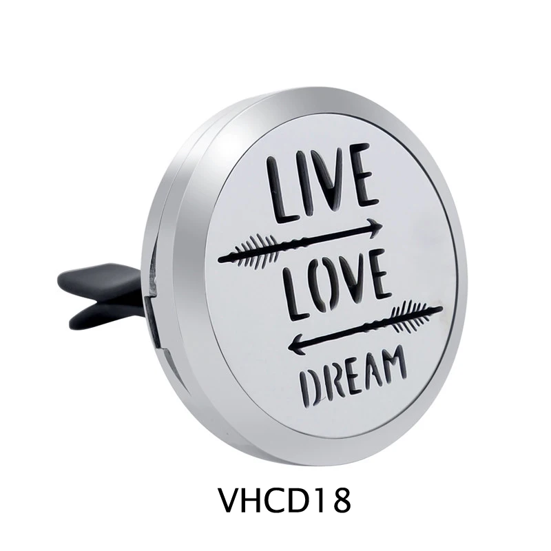 VHCD18 Автомобильный медальон для ароматерапии в виде кошки, подвески, эфирные масла, диффузор из нержавеющей стали, автомобильный медальон с подушечками, Прямая поставка - Окраска металла: VHCD18